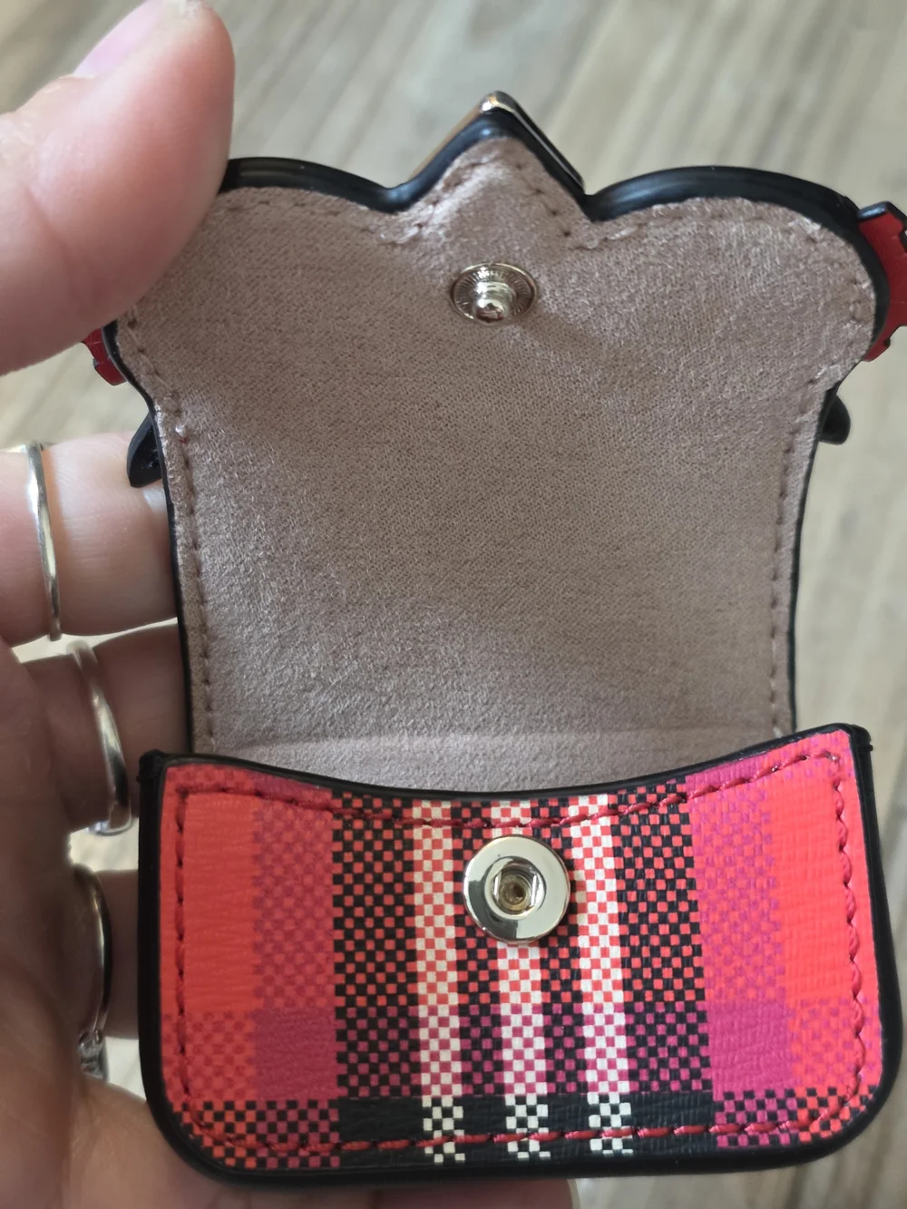 Kate Spade New York Blinx Foliage Plaid Owl Keychain Pouch Ipod